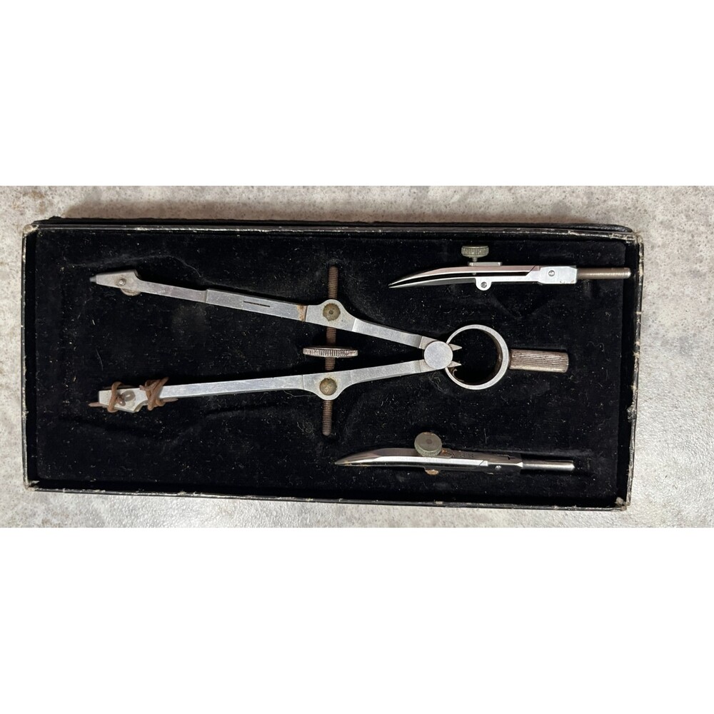Vintage T. Alteneder   Compass Drafting Tool Set in Original Box antique as is